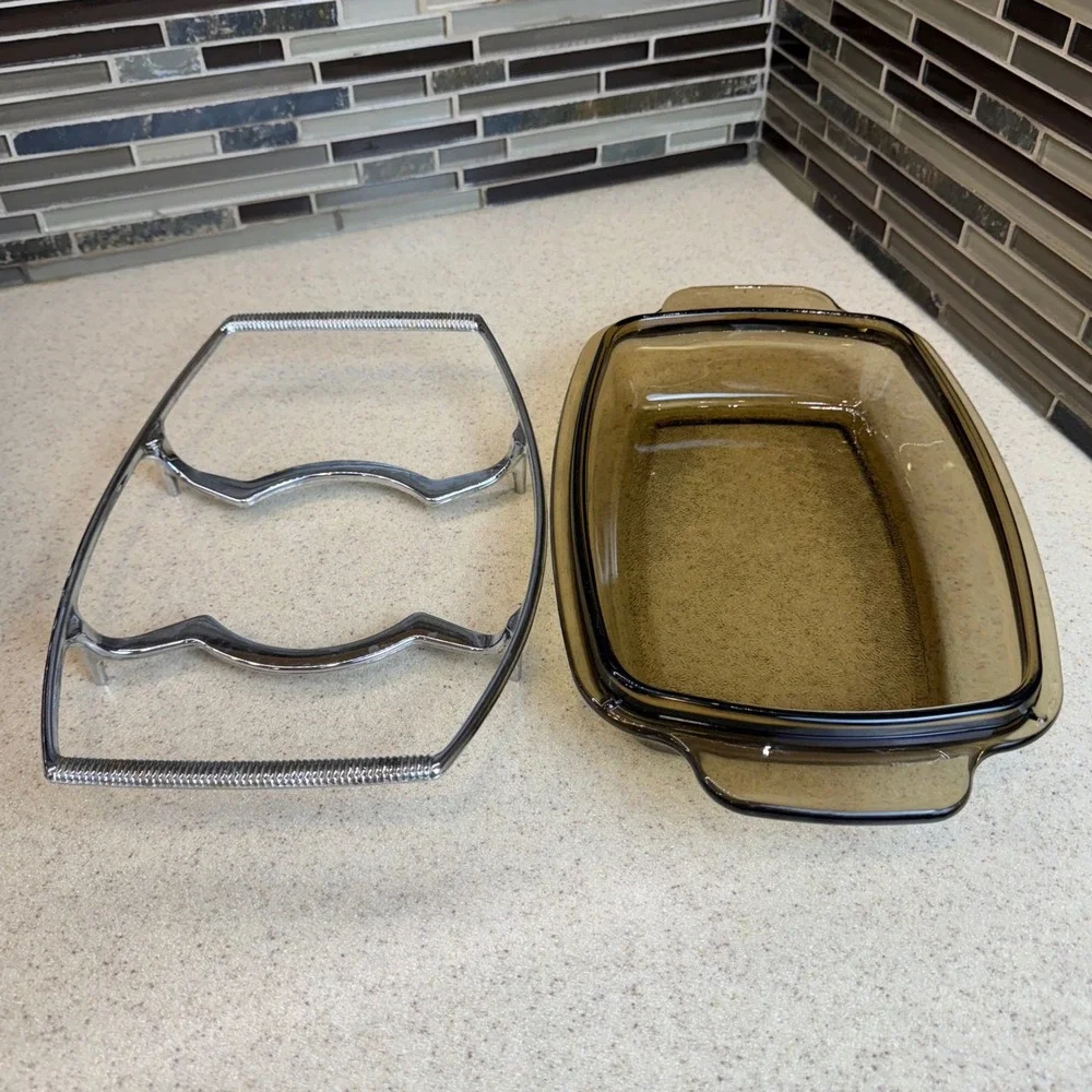 VTG West Bend Slow Cooker Glass Replacement Lid 4/5/6Qt & Corning Metal Trivet